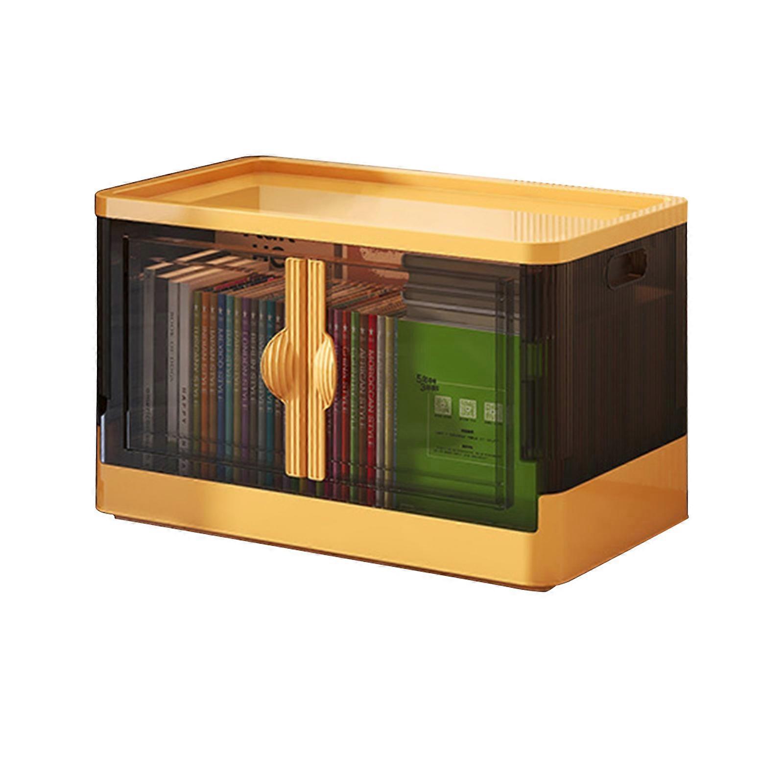 Storage Box Collapsible with Wheels And Lid Foldable Transparent Thick Stable Stackable Large Capacity Double-door Open Home Ofiice Dorm Storage Bin