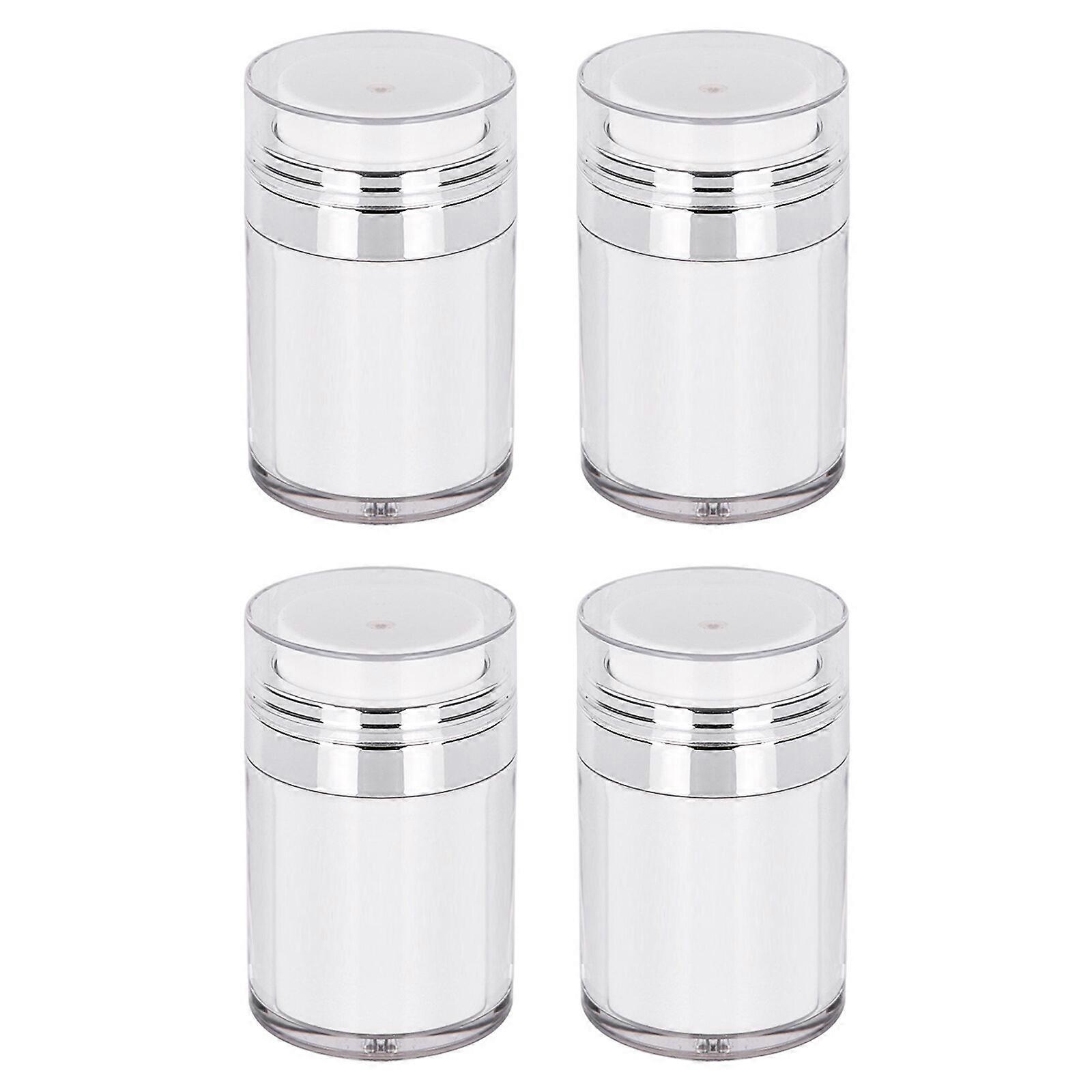 Refillable Cream Jar Bottles - 4 Pack of Portable, Leakproof and Reusable Plastic Cosmetic Containers for Skincare and DIY Products