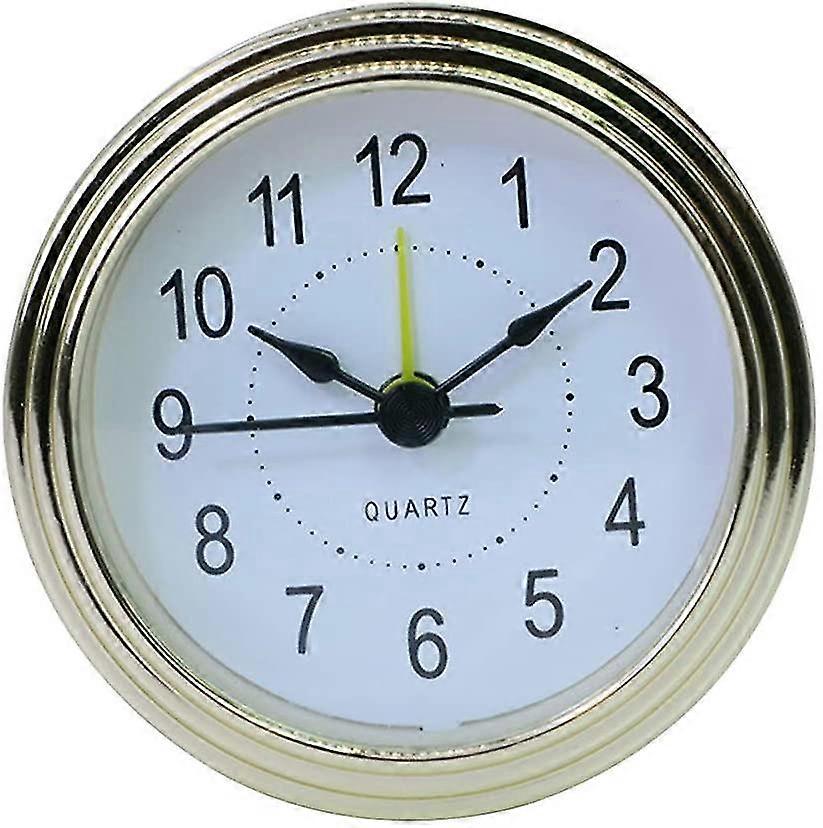 Mini Clock Quartz Movement Round Crafts (gold,without Battery)