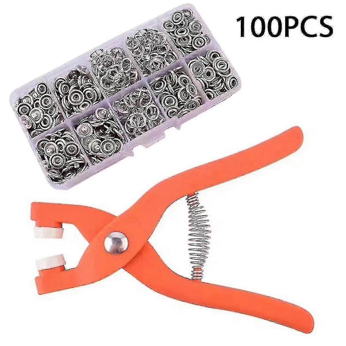 Metal Snaps Buttons With Fastener Pliers Tool Kit Five Claw Buckle Set Sewing Free