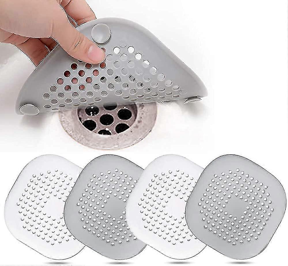 4 Pcs Silicone Drain Protector, Kitchen Sink Strainer With Suction Cup