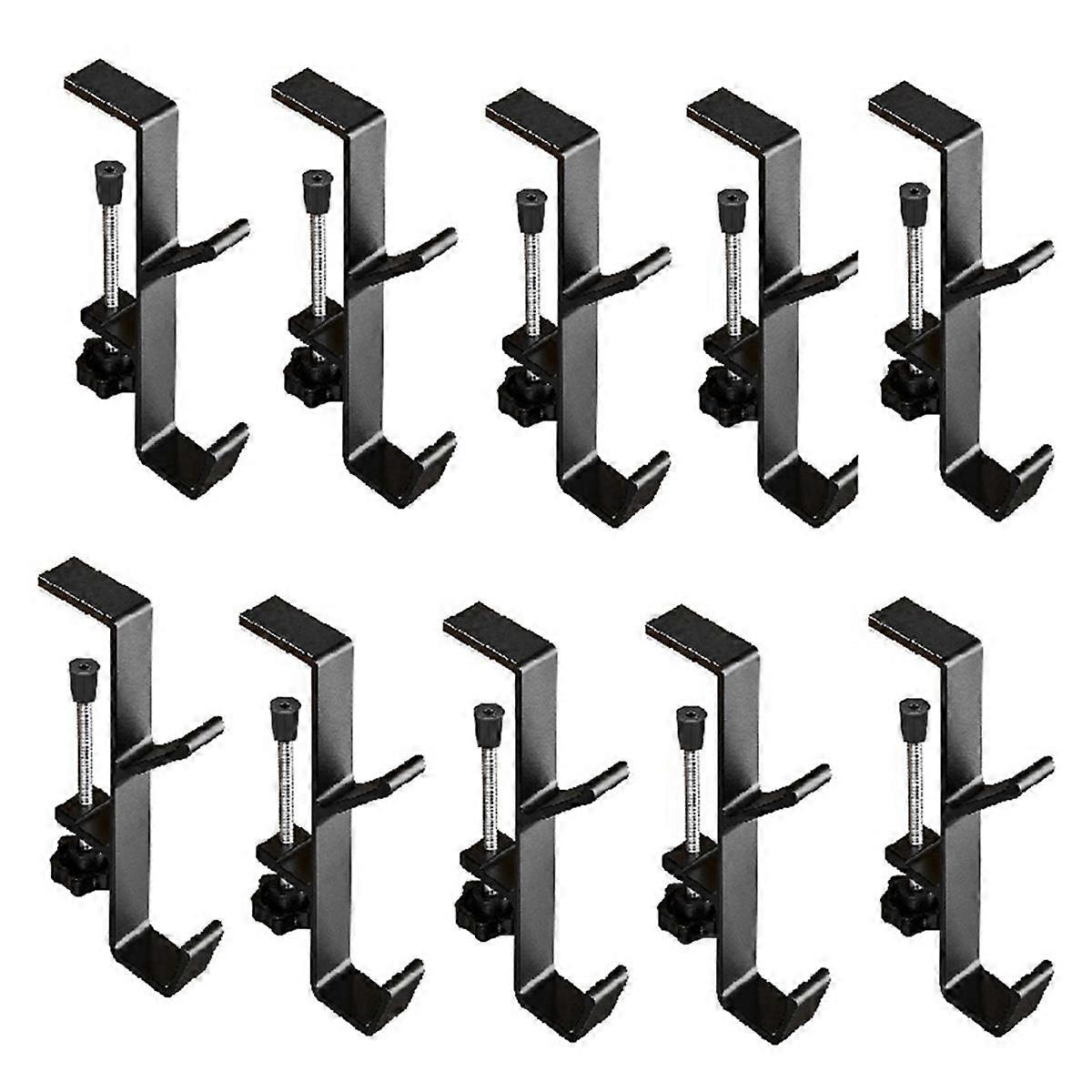 10pcs Double-Layer Locking Desk Hook Bag Hook Office Desk Mobile Bag Hook Desk Side Table Hook Blac