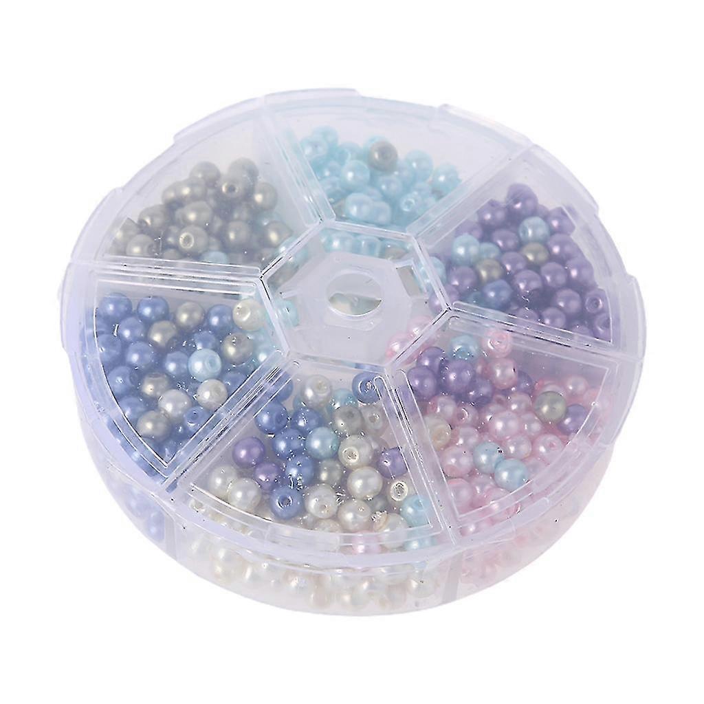 720 Pcs Colorful Loose Round Pearls Beads Assorted Multicolor Spacer Beads Plastic Craft With Storage Box For Diy Crafts