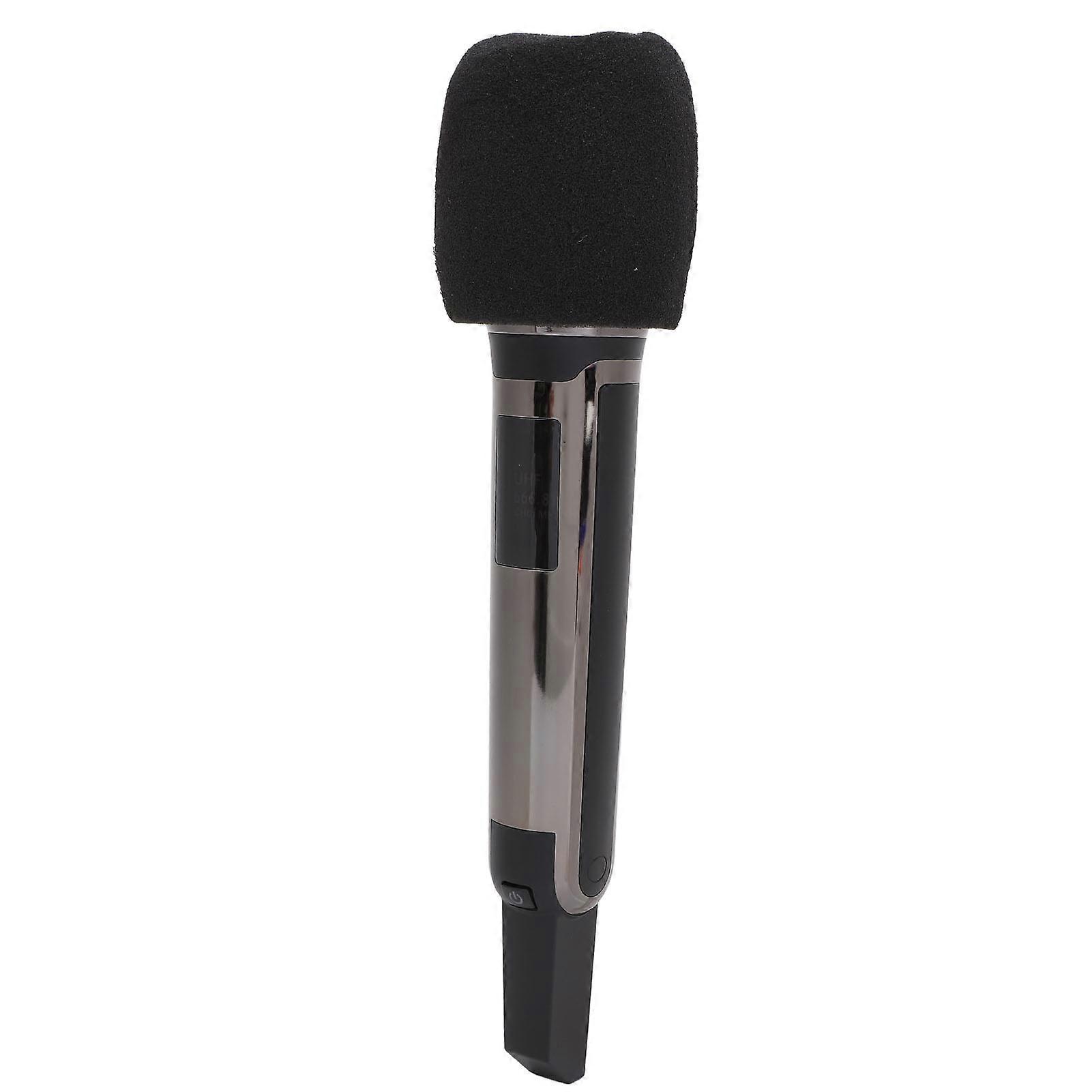 Wireless Dynamic Microphone UHF Metal Handheld Cordless Mic with Receiver for Karaoke Speech Wedding Party 