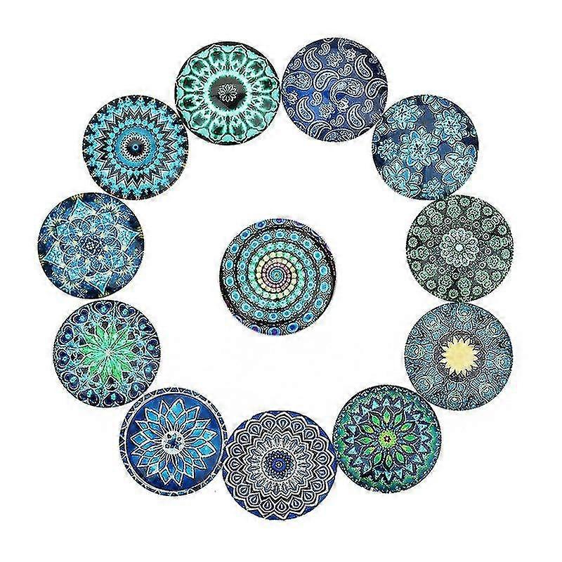 40pcs Time Gemstone Cover Pretty Round Glass Dome Colored Pattern Charms