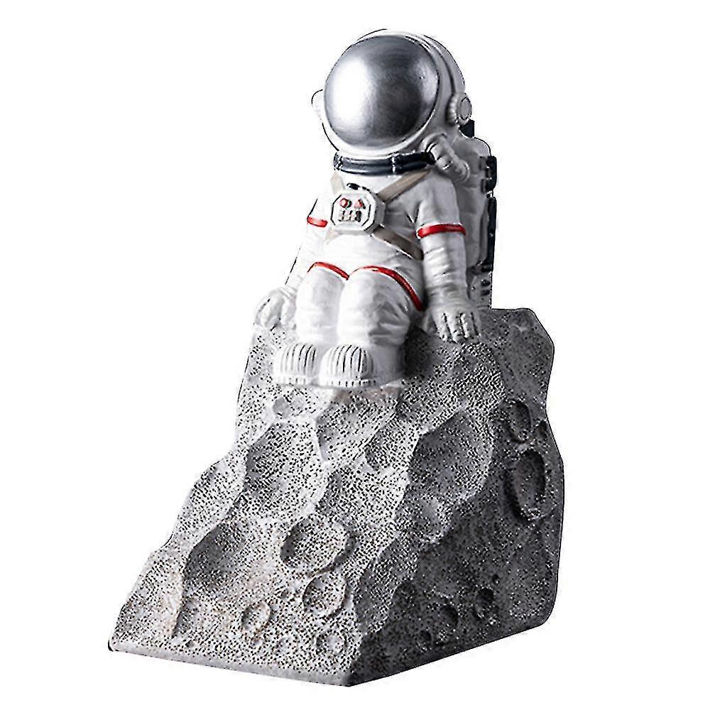 Resin Astronaut Bookend Desktop Study Ornament (silver)