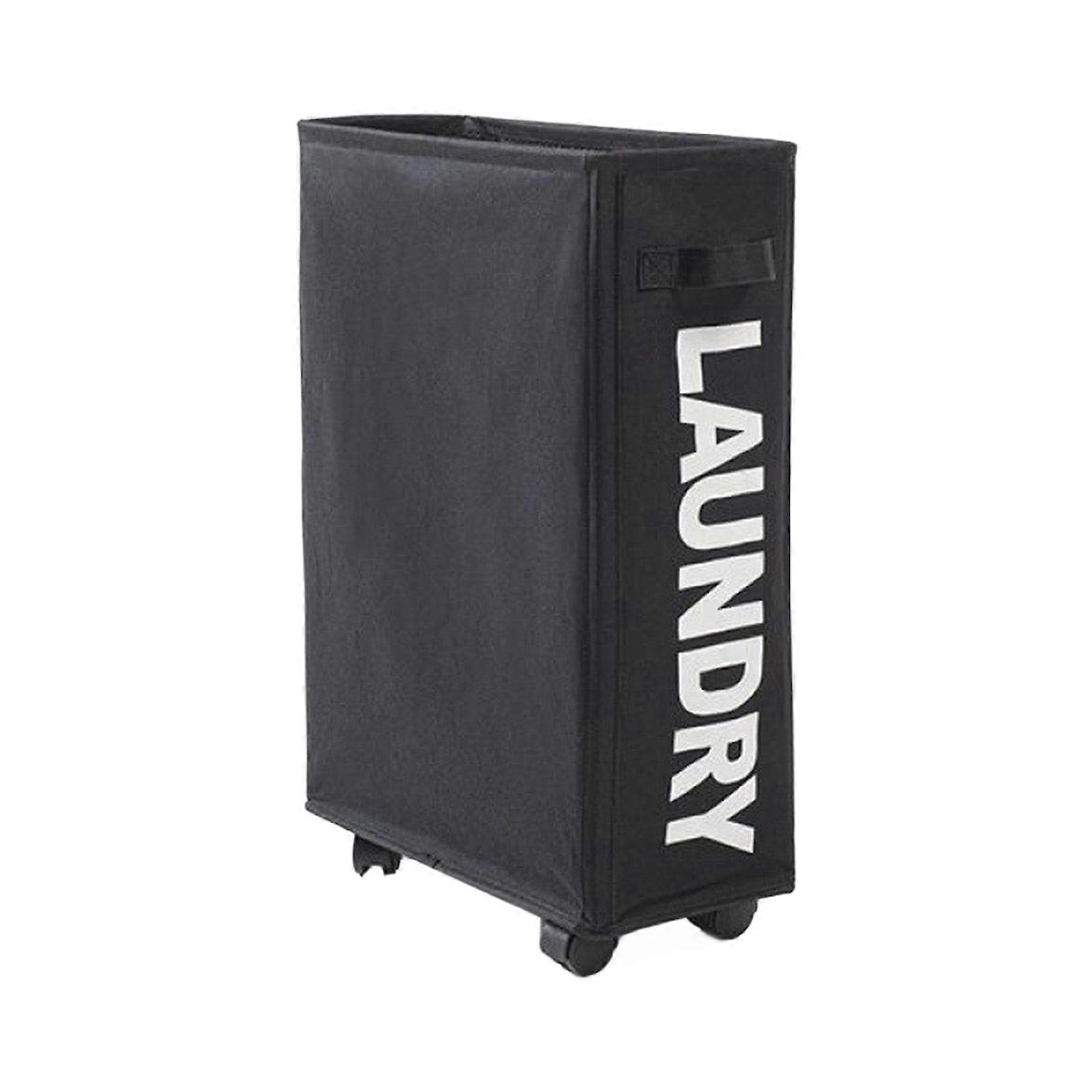 Rolling Slim Laundry Basket with Wheels Foldable Design Large Capacity Waterproof Collapsible Laundry Dirty Clothes Hamper