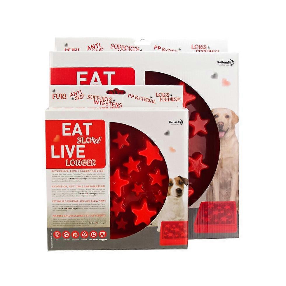Eat Slowly Live Longer Star Red L