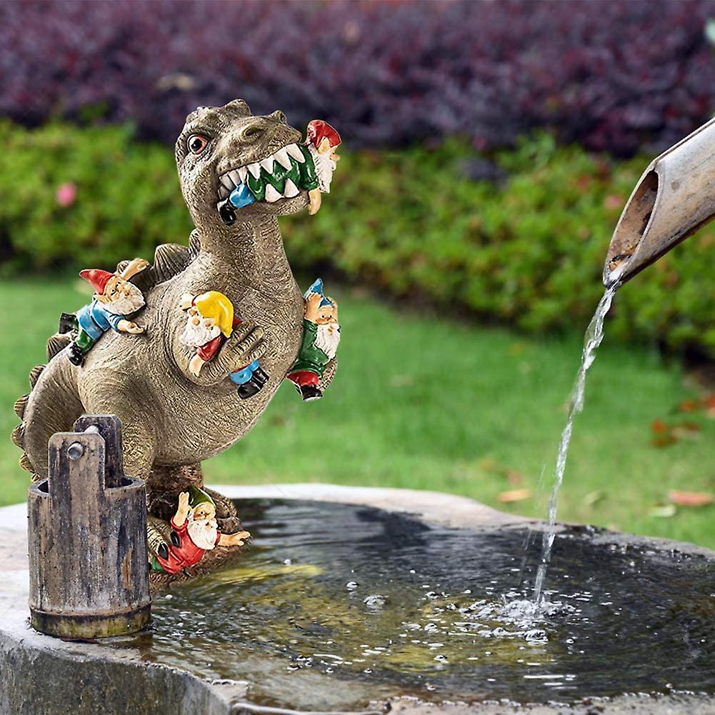 HWGING Dragon Tuinbeeld Buiten - Grote Beeldje Fontein Ornament, Hars Watersculptuur, Weerbestendige Gotische Sculpturen (A