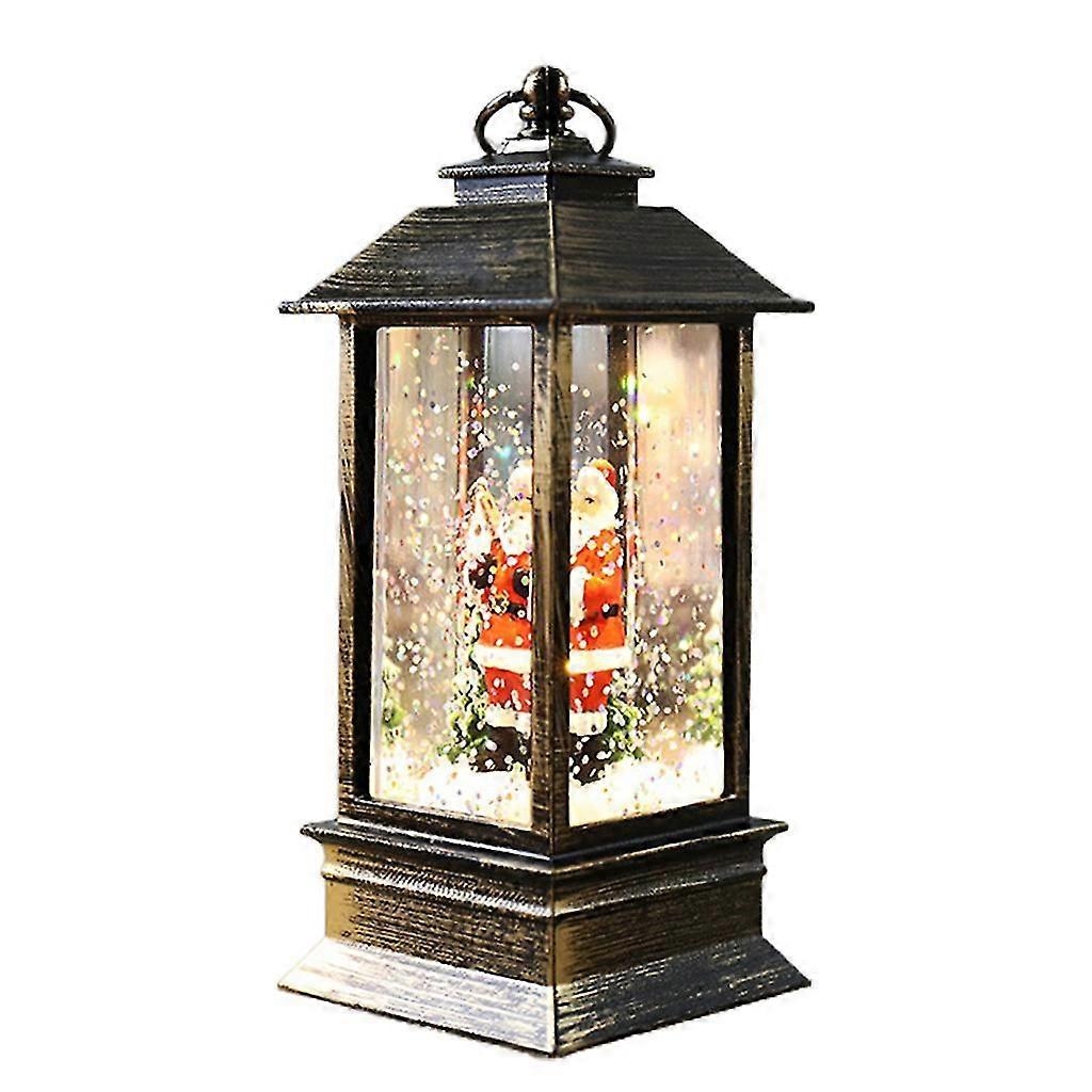 Noel Kar Küresi Fener Led Işık Su Işıltılı Noel Baba Gece Lambası Dekoru