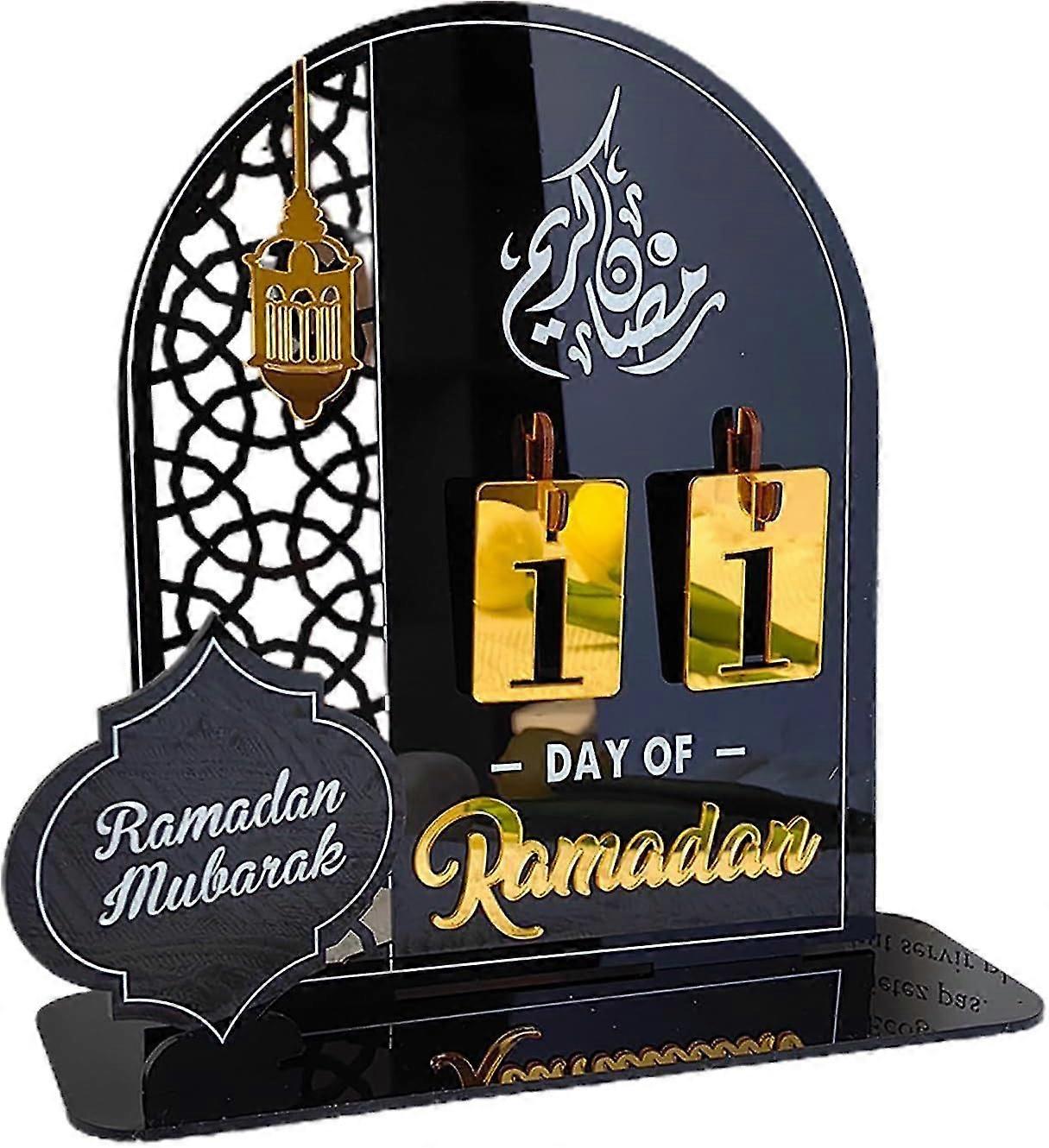 Ramadan Countdown Calendar, Eid Mubarak Advent Calendar, 30 Days Acrylic Mirror Eid Countdown Calendar Craft Ornament Ramadan Gift