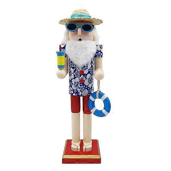 Summer Santa Nutcracker Traditional Hawaiian Themed Beach Santa Nutcracker Figurine Day at The
