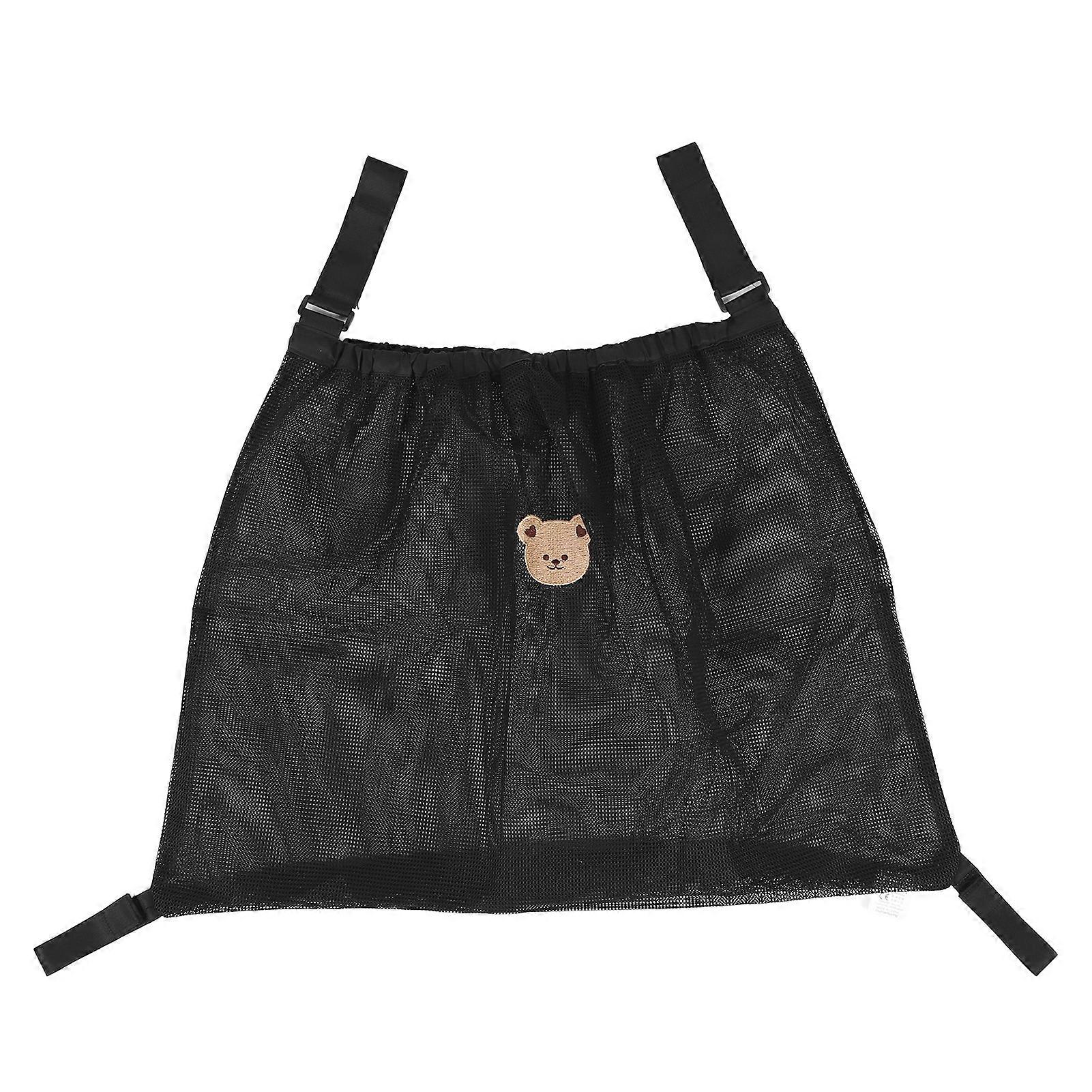 Storage Bag Polyester Fiber Waterproof Multifunctional Stroller Organizer Diaper Bag Black