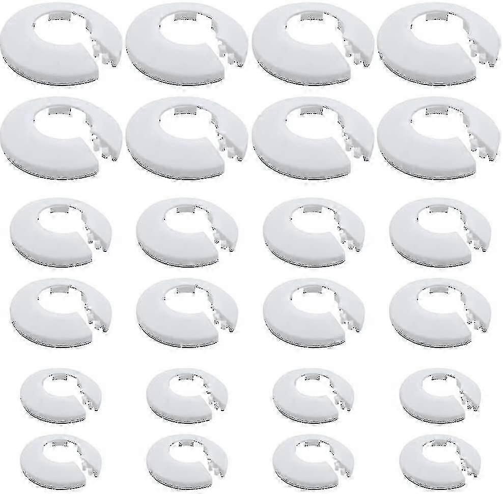 (24 stuks) Pijp kragen Witte Plastic Radiator Pijp Covers Muurflens Easy