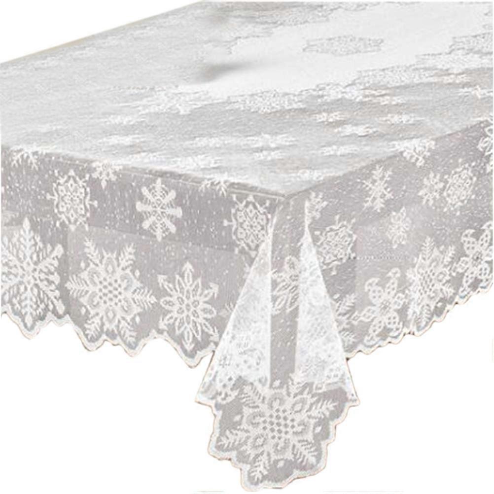 Elegant Lace Snowflake Polyester Table Cover