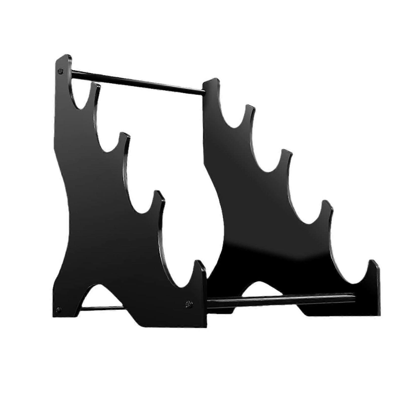 Four Tier Sword Stand Acrylic Lightsaber Display Rack for Home Dojo Tabletop Black