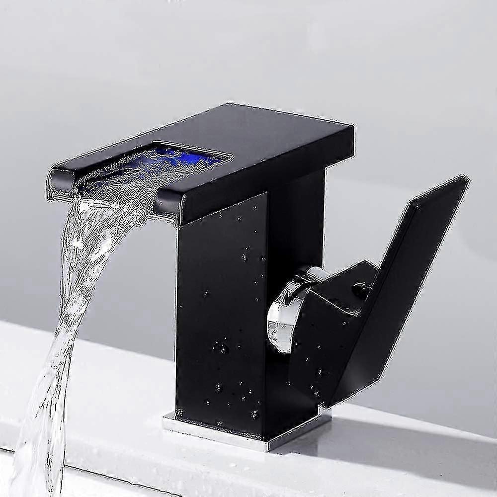 Waterfall Led Bathroom Faucet, Black - JA