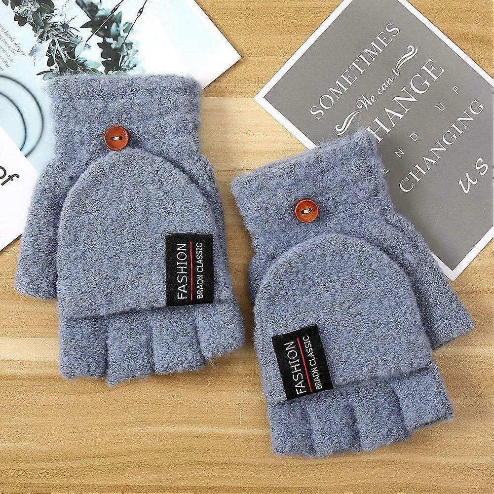 Knitted Flip Half Finger Gloves, Warm Gloves