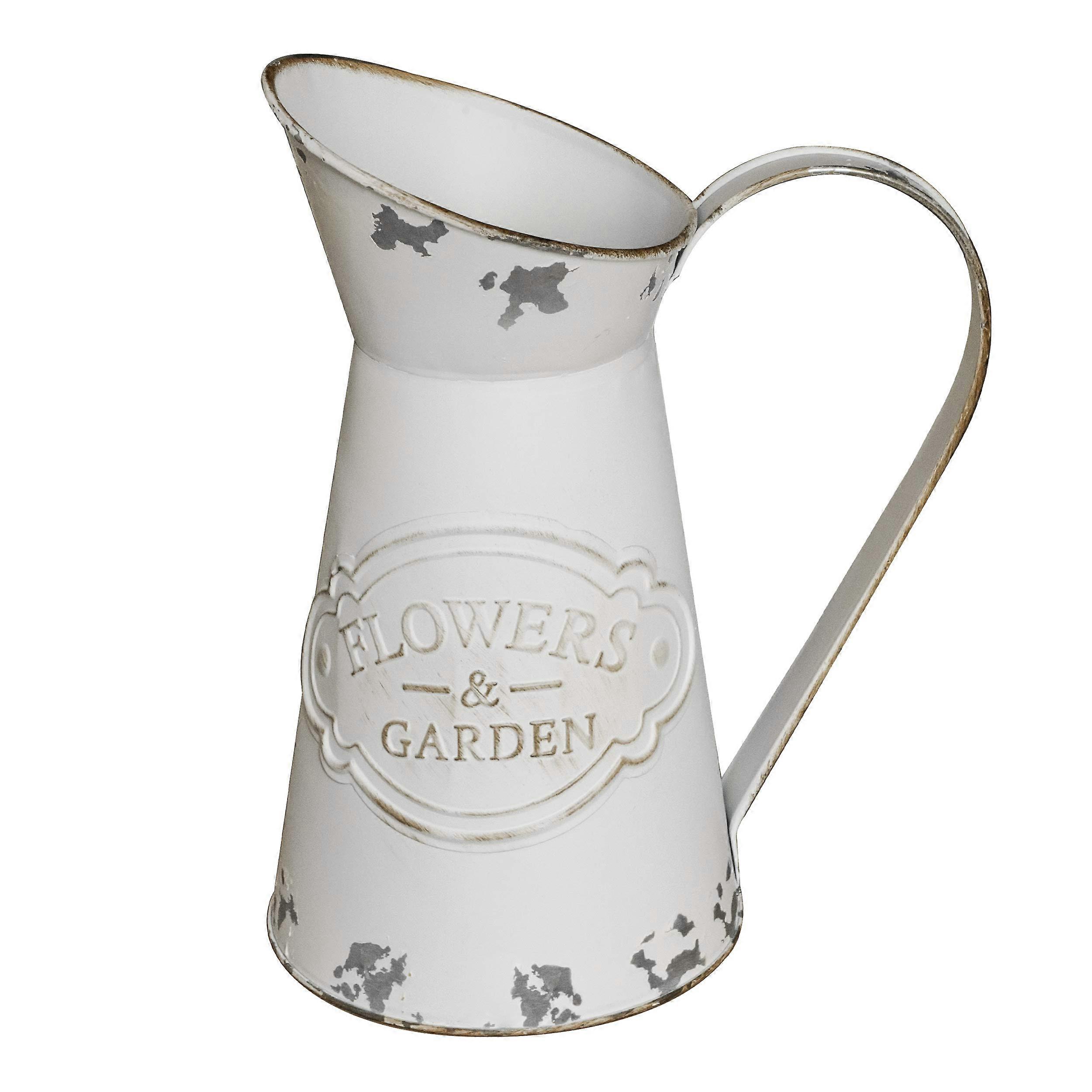 Rustic Shabby Chic Pitcher for Farmhouse Decor Small Size