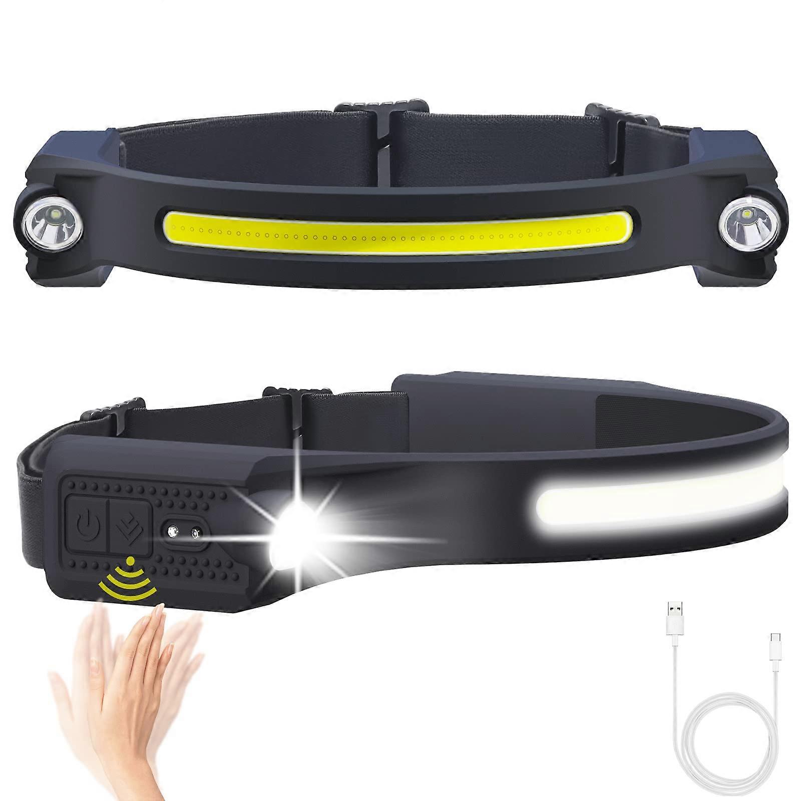 Alpswolf LED headlamp Rechargeable, 2 XPE LEDs And COB LED, Sensor Mode, 260 Degree Beam