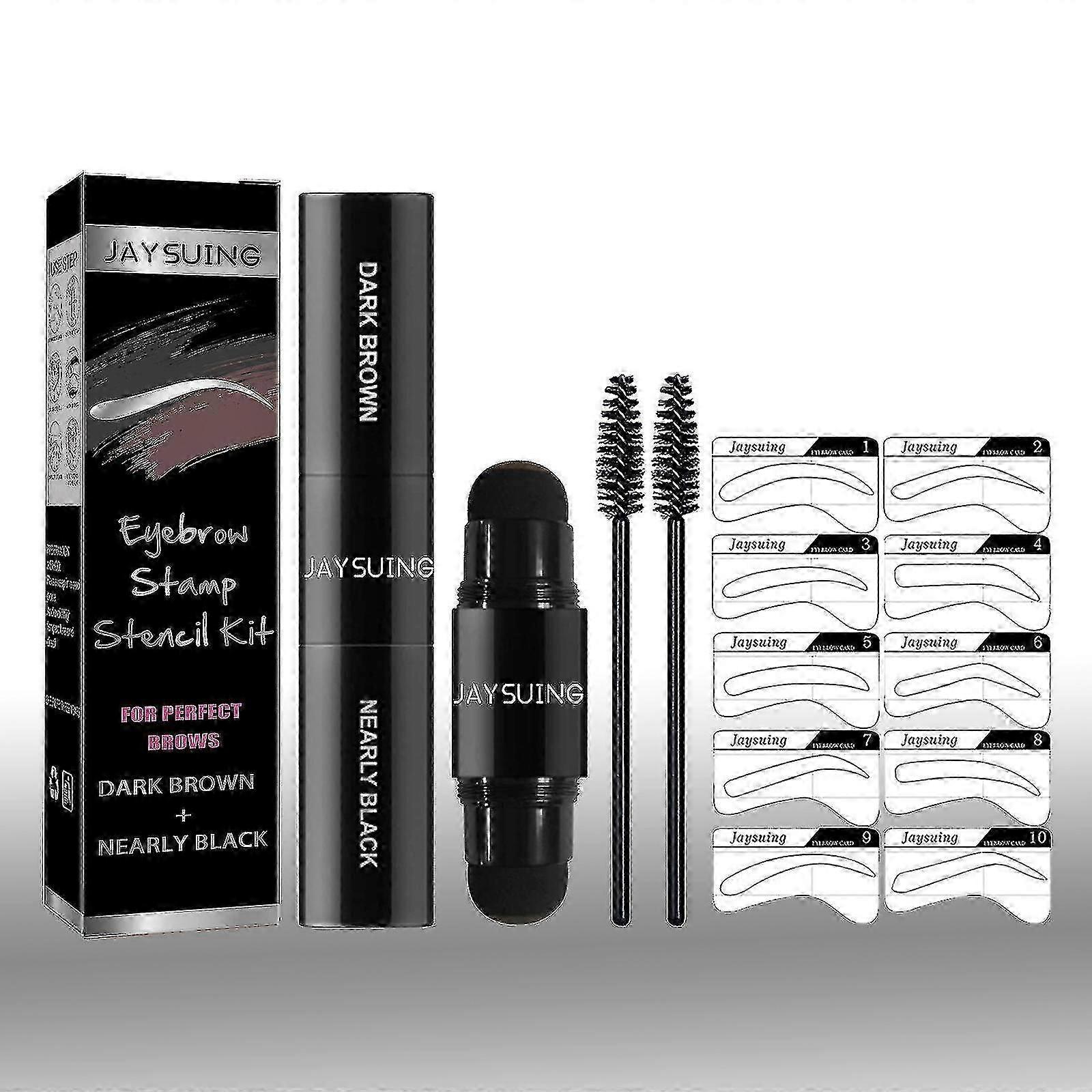 Jaysuing Sourcils Printing Set Lazy Maquillage Sourcils Impression Eyebrow Cream Hairline Natural Imperméable à l’eau Non-smudge Eyebrow Cream
