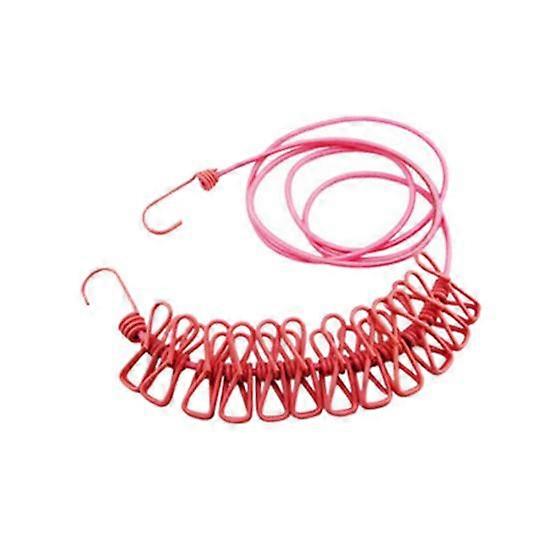 Windproof Outdoor Clothesline Hanger Travel Laundry Drying Rope with 12 Clips