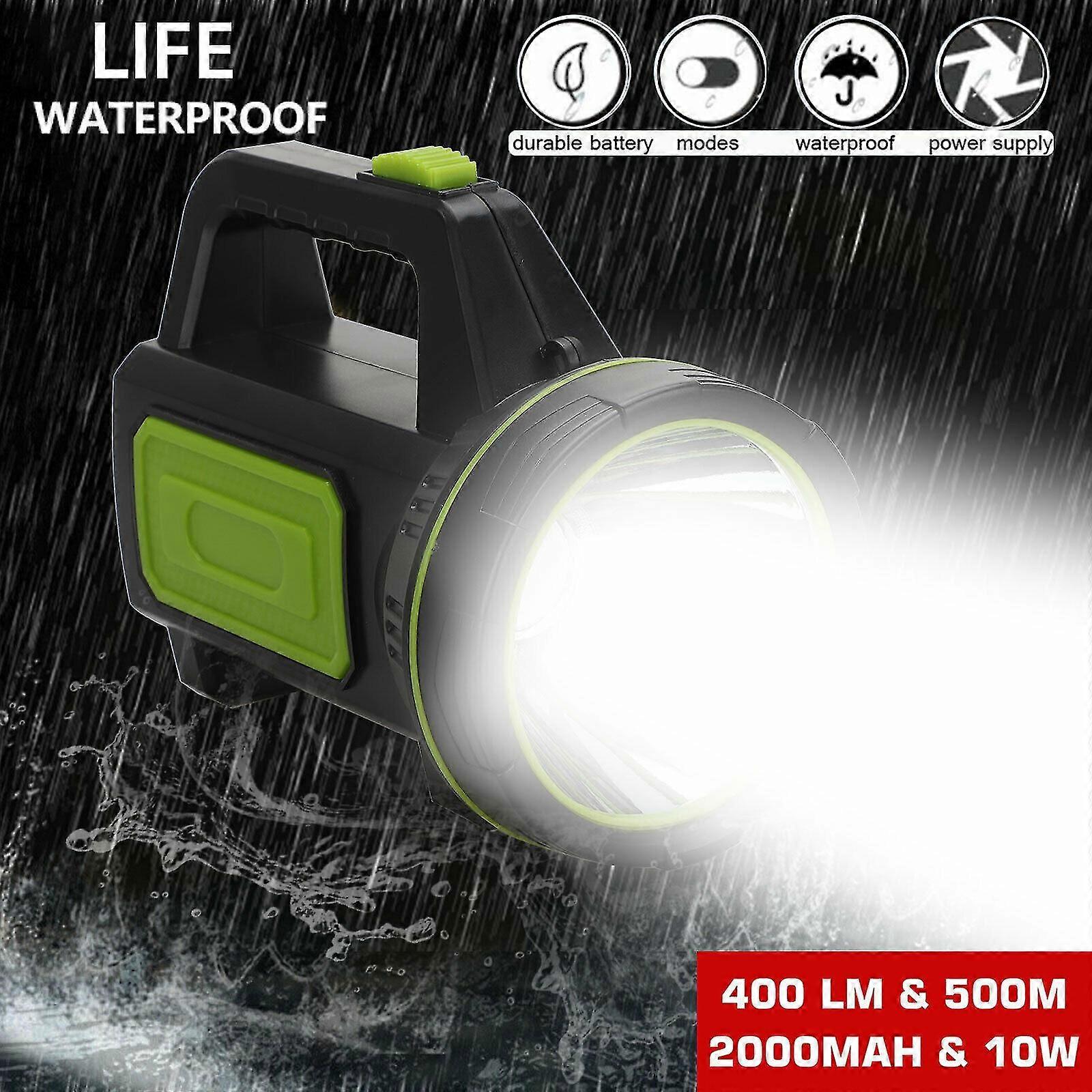 Super Bright LED Searchlight Flashlight Rechargeable Handheld Spotlight Portable
