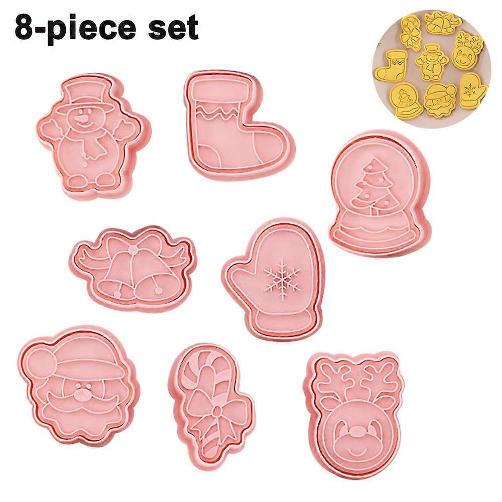 Professional Baking Kit, 8Pc Cookie Mold Set With Plunger, Suitable Size Multi-Scene Use