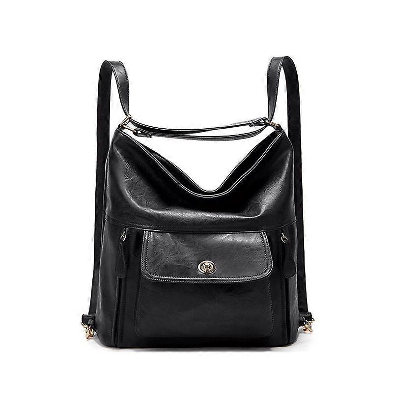 Retro PU Women's Large Capacity Multi-pocket Three-use Handheld Shoulder Bag