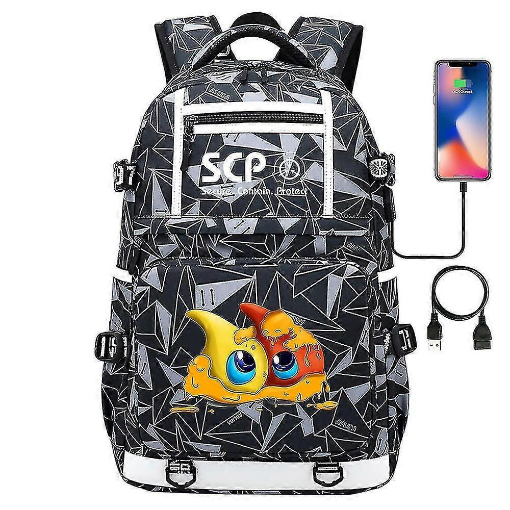 Scp Foundation Special Containt Procedures USB-reppulaukku - valoisa opiskelijan kirjalaukku Reppu kouluun, matkalle
