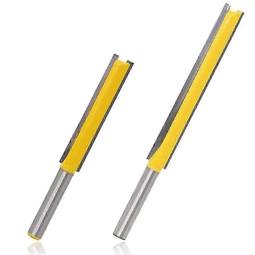 2pcs 8mm Straight Grooving Cutters Carbide Straight Router Bits Extra Long Shank Straight Cutters Flush Trim Router Bits 50mm 76mm