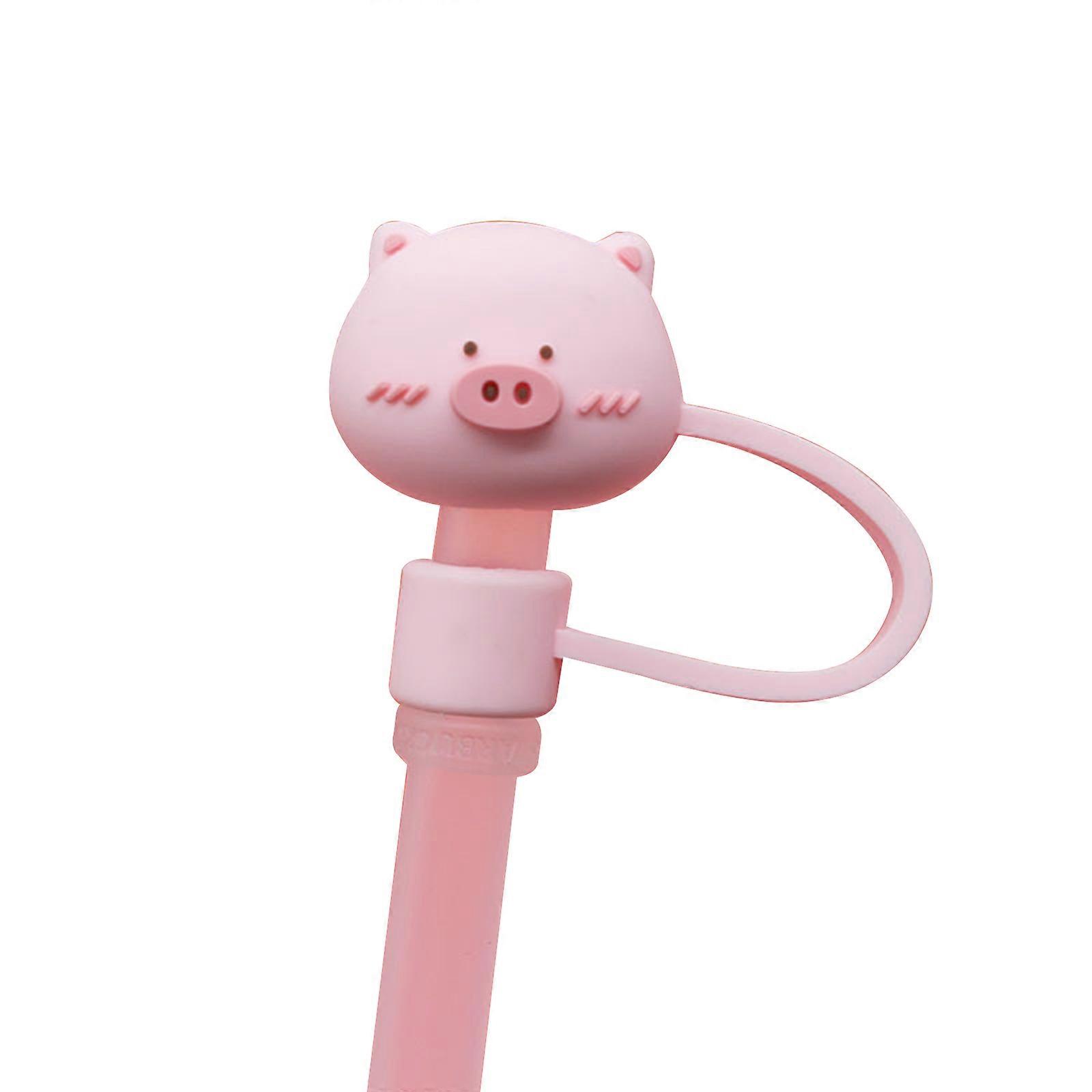 Reusable Cartoon Silicone Straw Tips - Dust-Proof Silicone Straw Cap