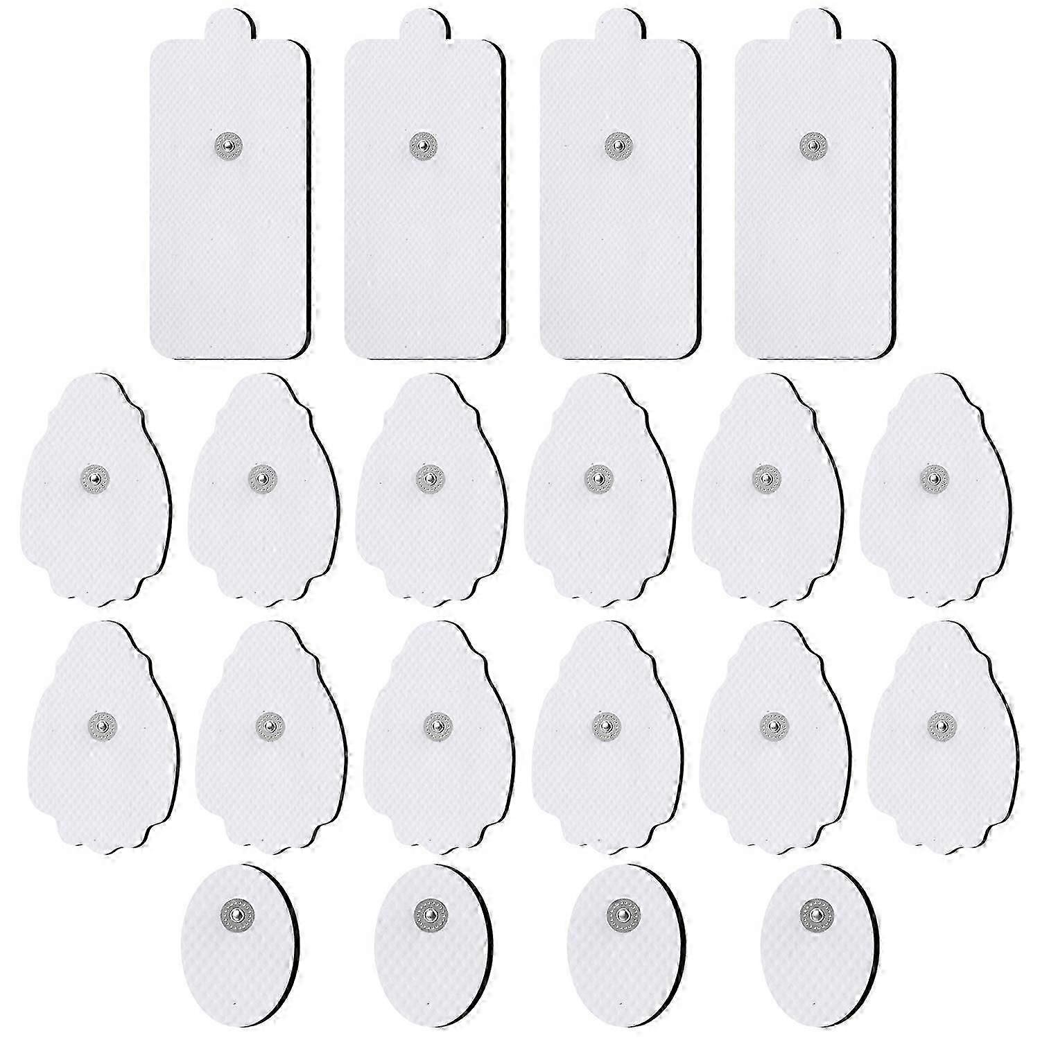20 One Electrode Pads, Reusable Self-Adhesive Replacement Pads compatible with TENS Unit Muscle Stimulator Mach