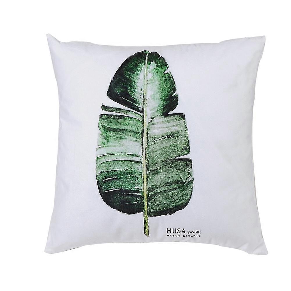 Novel Plant Fleece Pillow Case for Comfortable Household and Car Use, Soft Material, Standard Size, Green Color