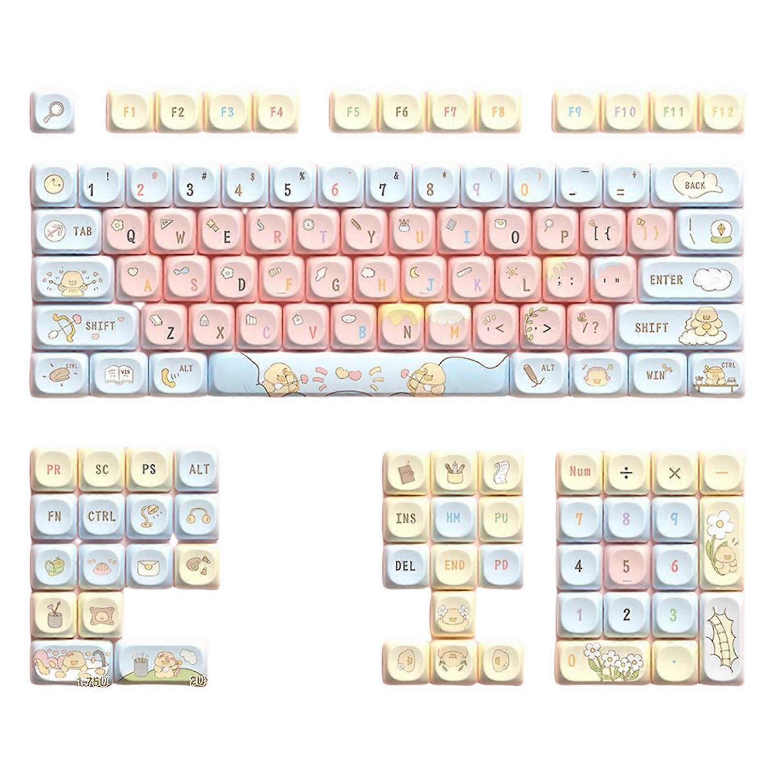 PBT Keycaps 120keys Κινούμενα σχέδια ζώο θέμα Keycap εξάχνωση MCA προφίλ Keycap για 68/75/84/98/100/104/108 Διατάξεις