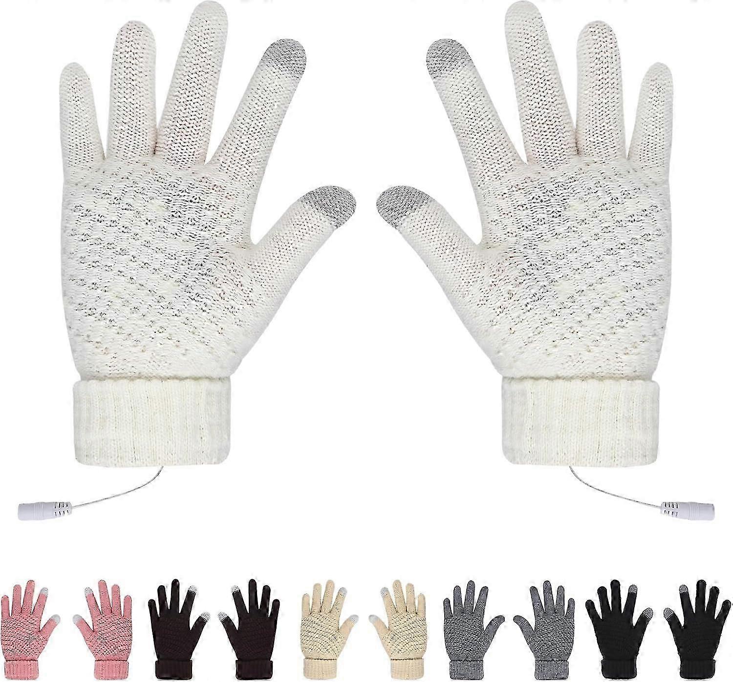 USB uppvärmda handskar för kvinnor och män vinterstickvante