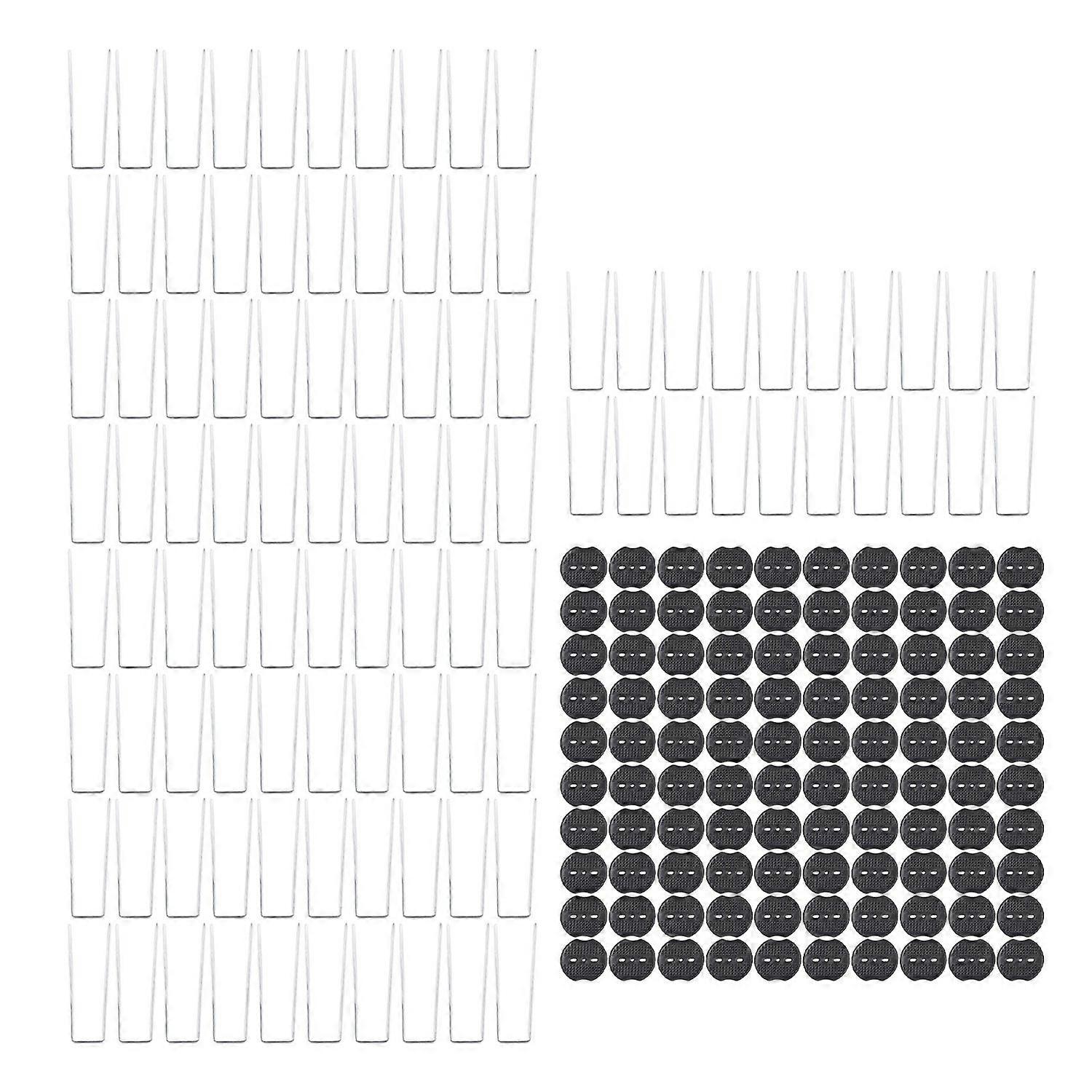 100pcs Stake Staple U Shaped Hot Dip Galvanized Steel Ground Pin Landscape Spikes with Buffer Washer