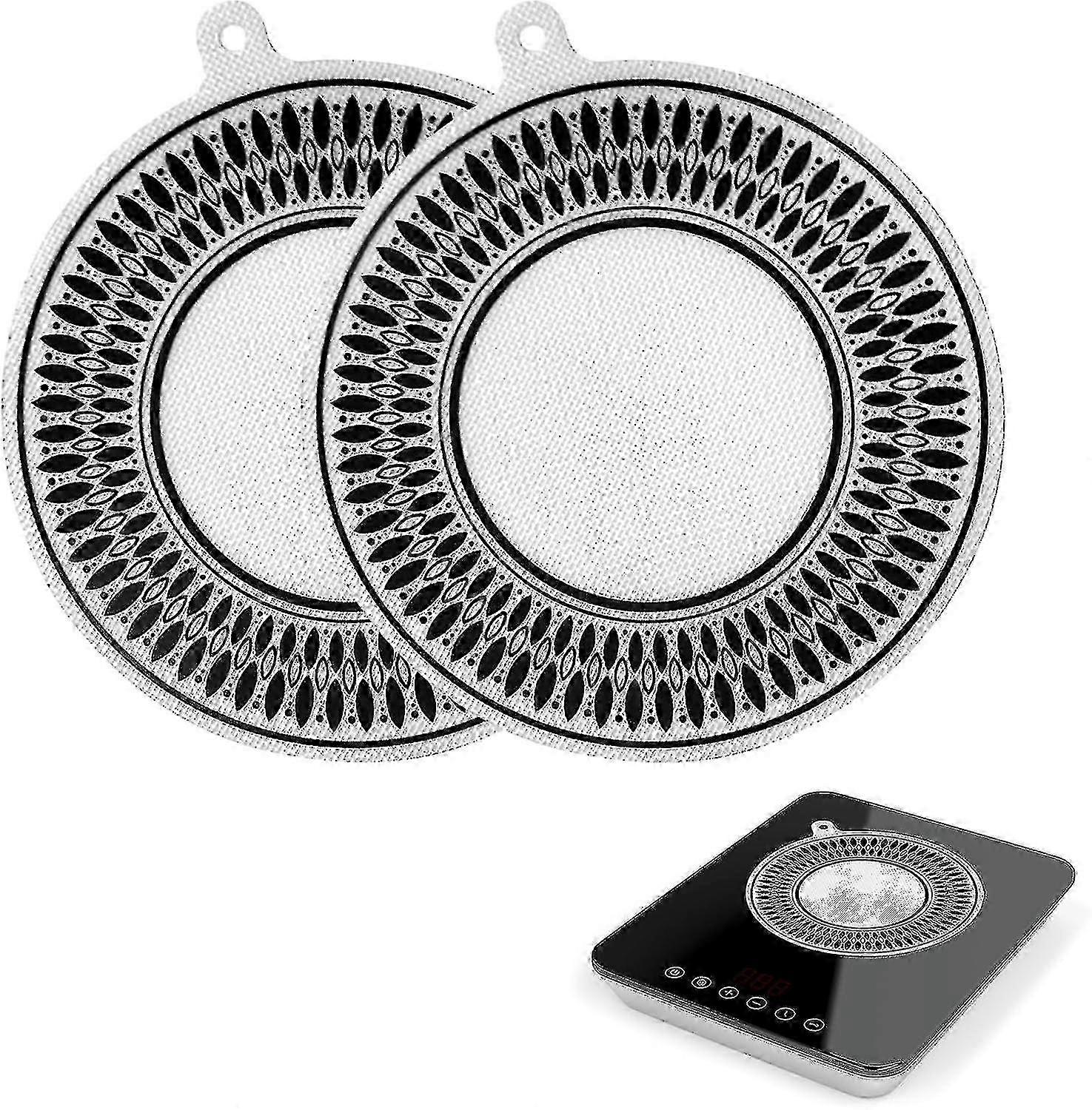 2Pcs Induction Hob Protector, Magnetic Silicone Cooktop Mat Scratch Protector 28x28cm