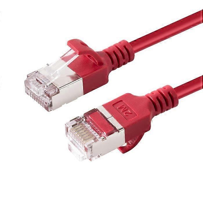 CAT6A U-FTP Slim Network Cable - 2m - LSZH - Red - Easy Installation