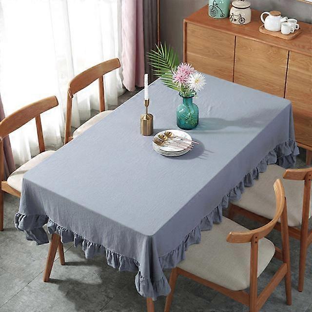 Table Cloth Lotus Cotton Linen Lace Rectangular Simple European Wedding Tablecloth Elegant Table Cover For Dining Table Events