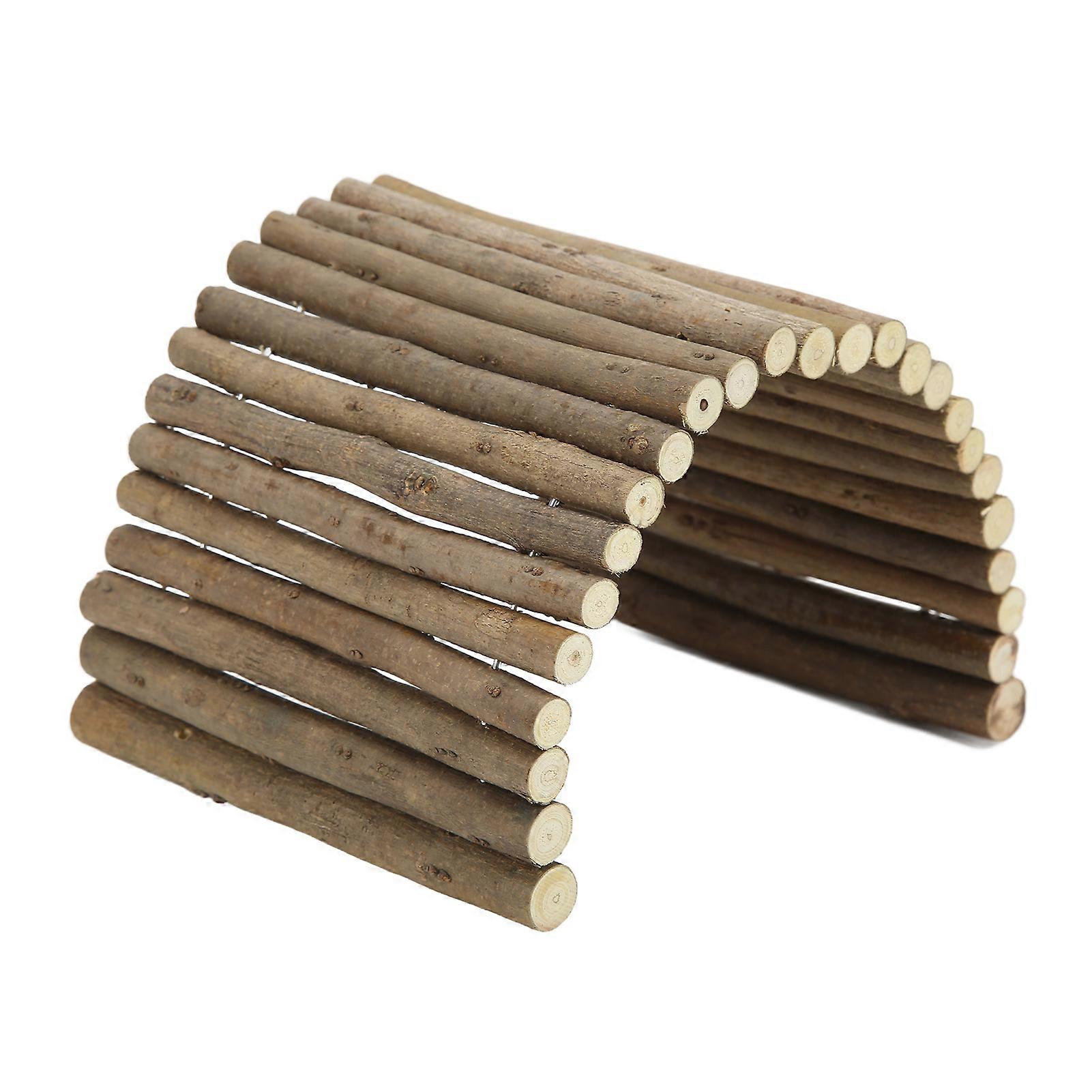 Wooden Hamster Bridge Small Animal Bendy Bridge for Guinea Pigs Ferrets Hedgehogs Chinchillas Small Rabbits Natural Wood 24 Inch