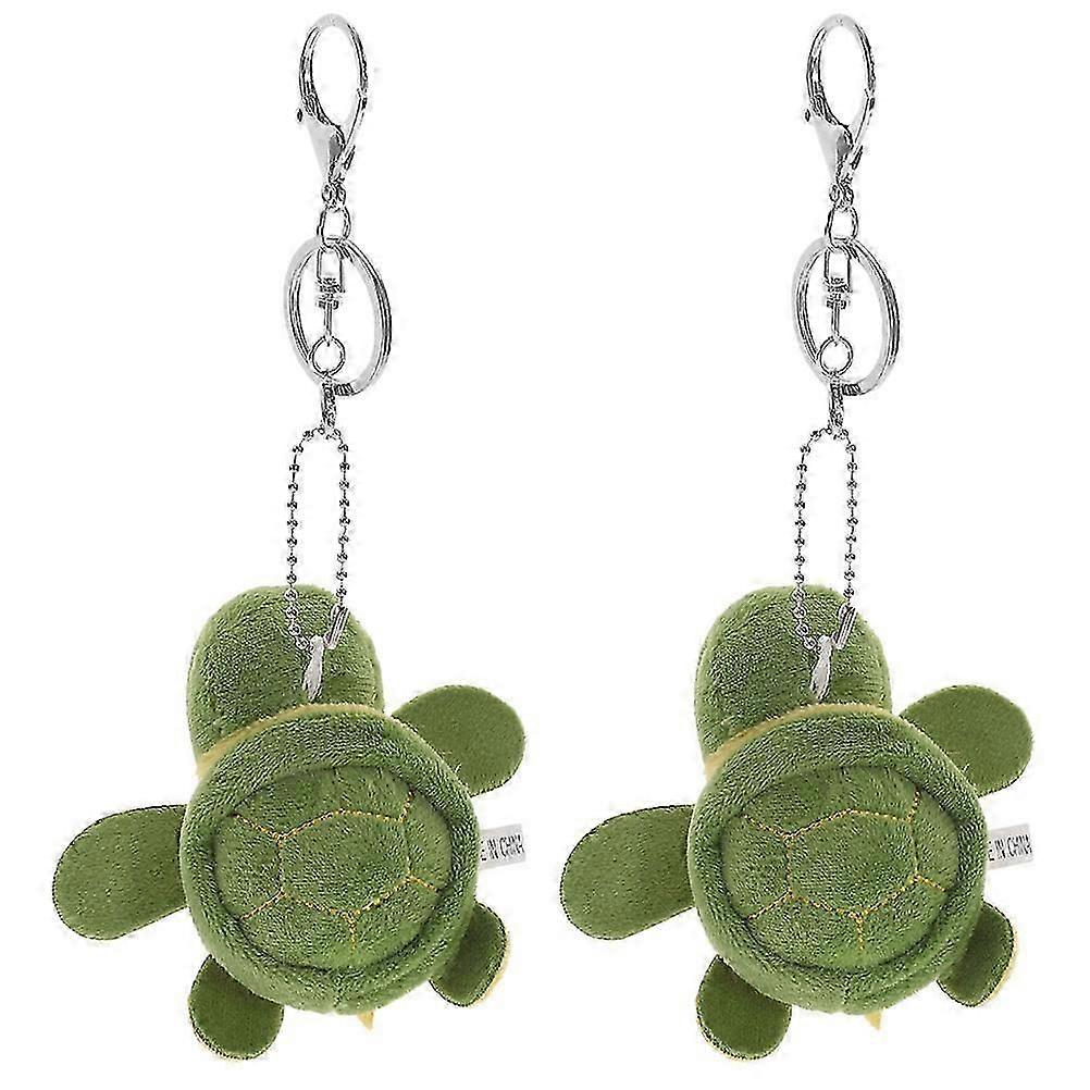 2pcs Fluffy Keychain Peluche Turtle Keychain Stuffed Animal Keychain Bag Hanging Keychain