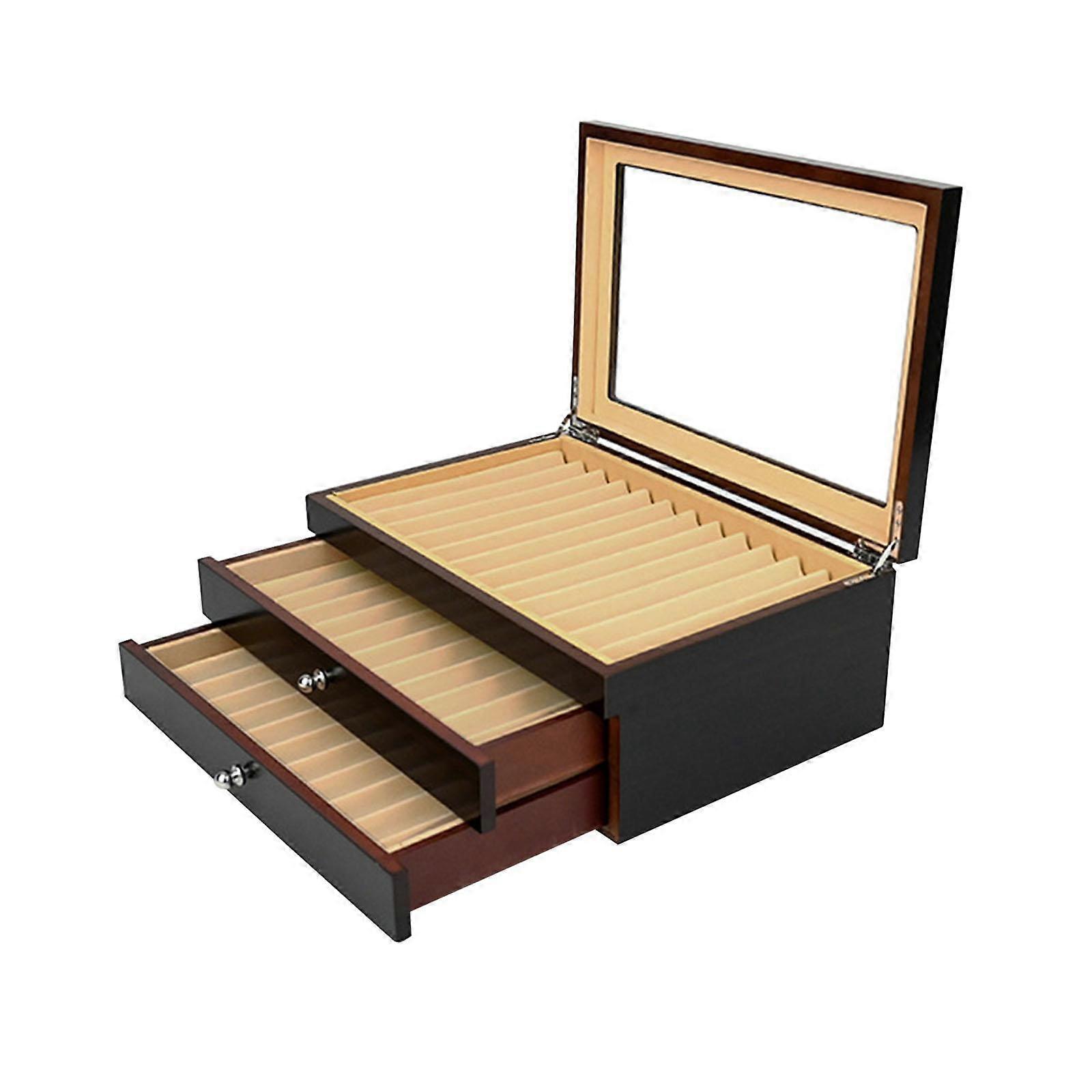 Pen Storage Organizer Pen Display Case Container Office Clear Lid Collector,