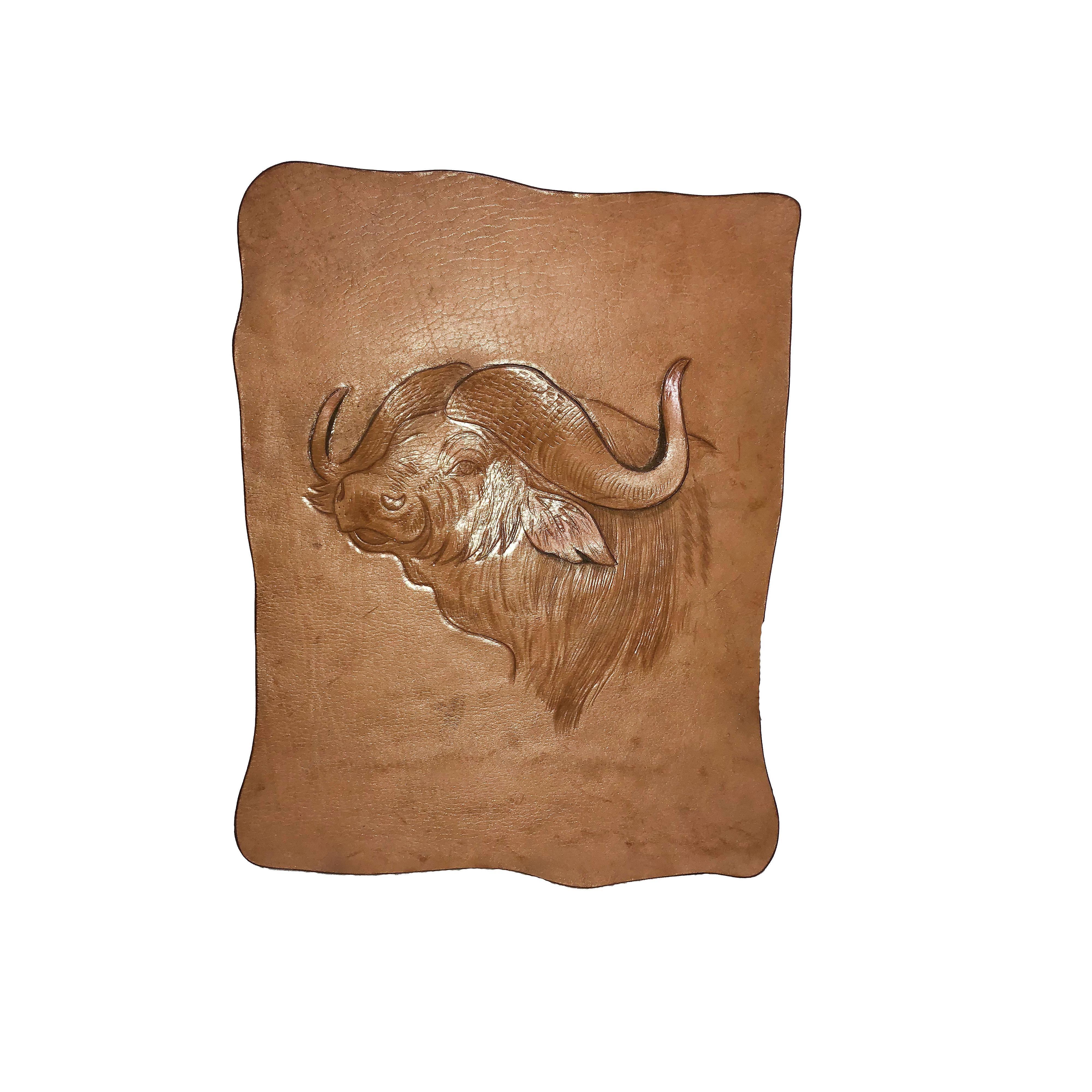 Leather African Buffalo Wall Hanging