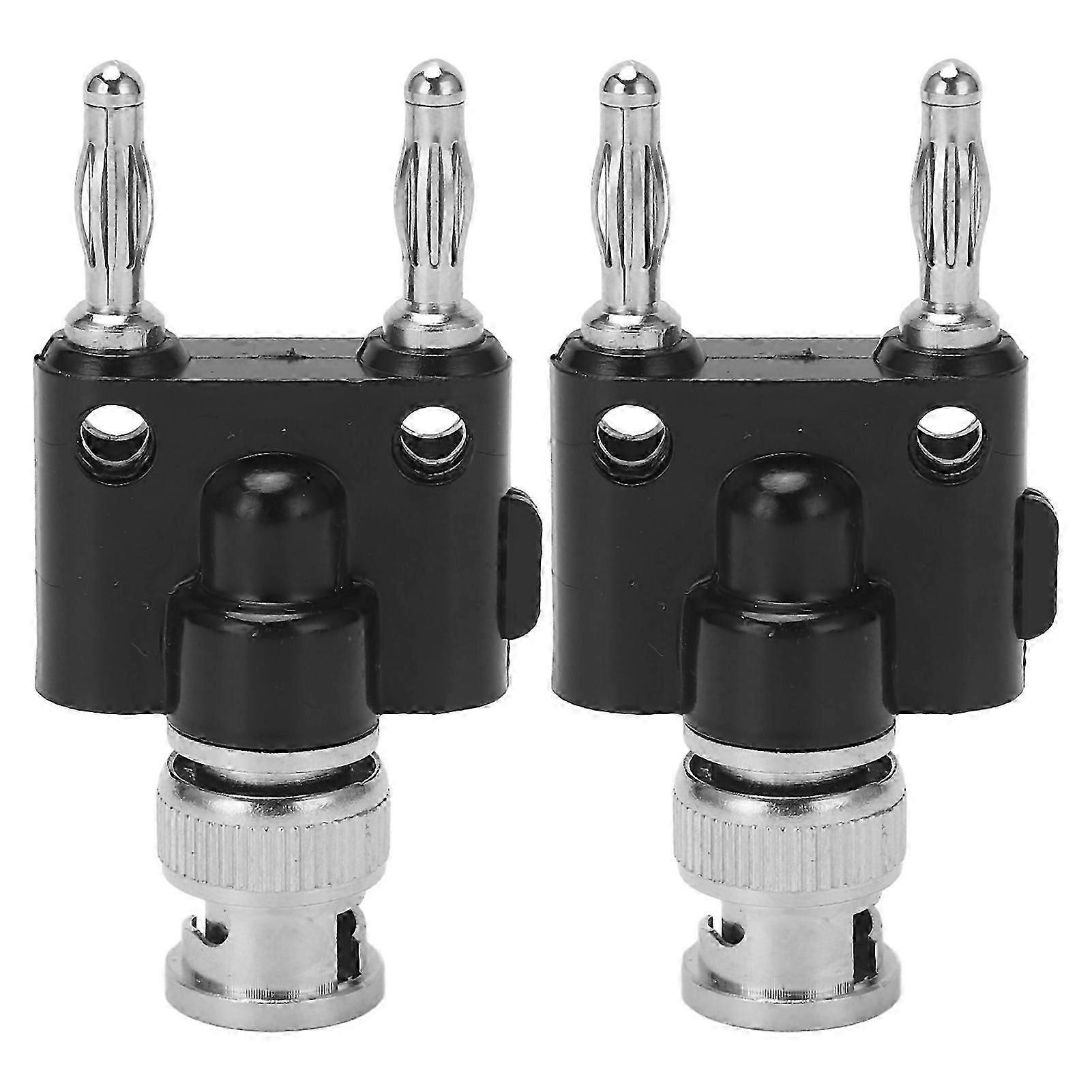 2Pcs 2 Way Banana Plug BNC Male to 2 Row Speaker Cable Terminal Connectors Adapter J.20021 4mm