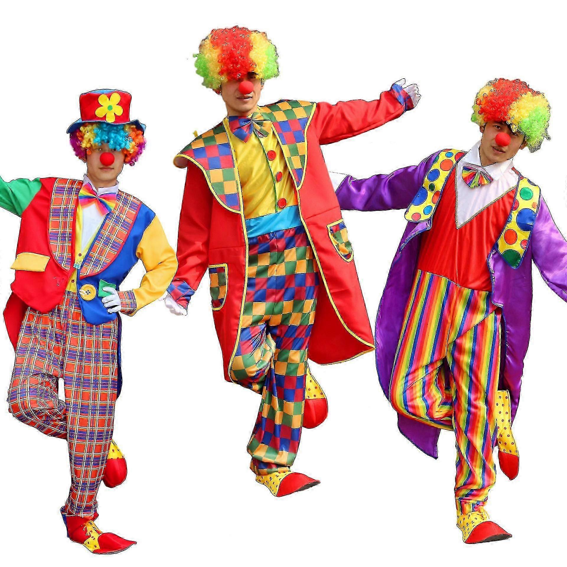 Halloween clownkostym för vuxna, clownkläder för män och kvinnor TAO-Yvan
