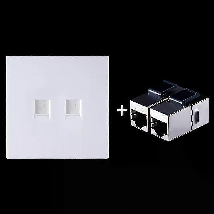CAT.6 Shielded Network Module-Dual Ports Pass-through,White White