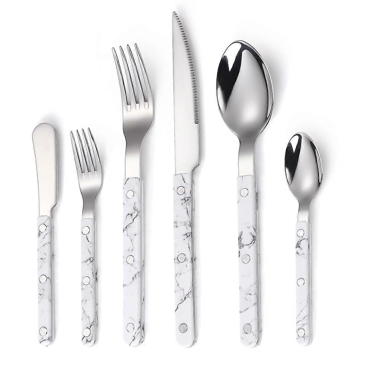 6/24/36/48/60/72 Pieces Flatware Silverware Set Light Luxury Retro for Home Hotel