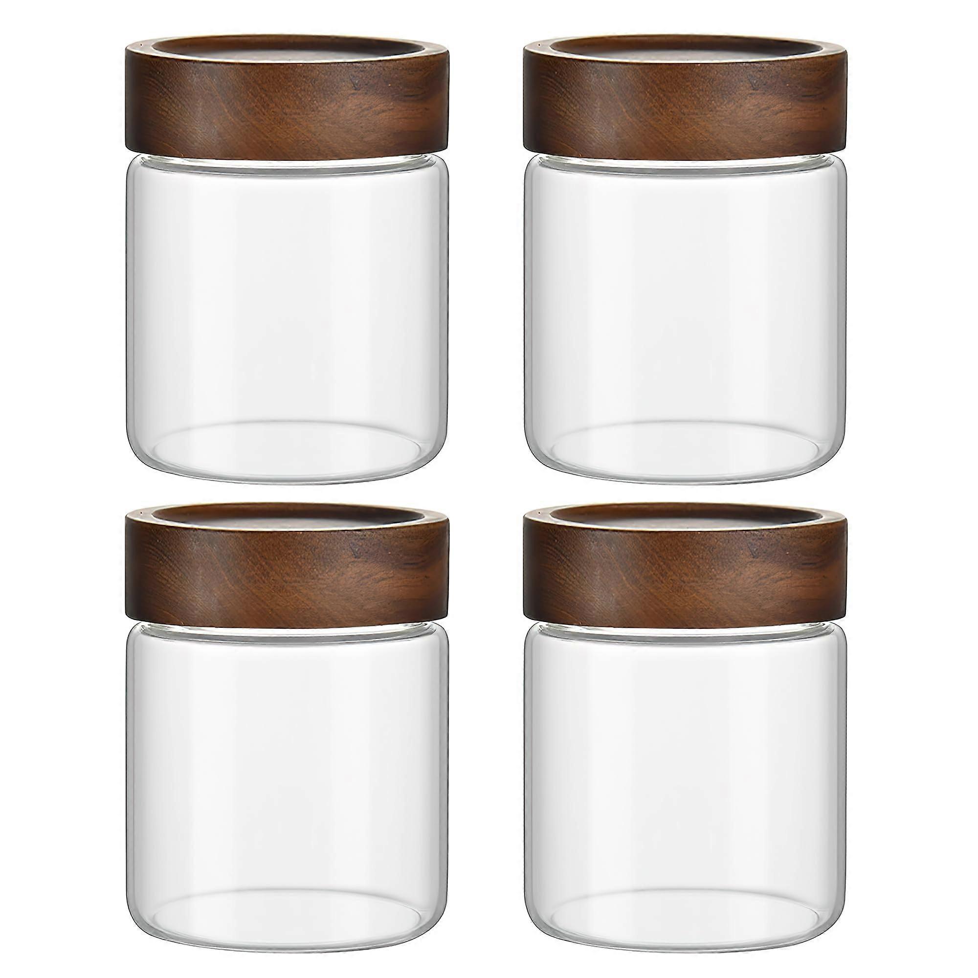 4 Pack Clear Storage Canister for Overnight Oats Containers 12 oz/350 ml