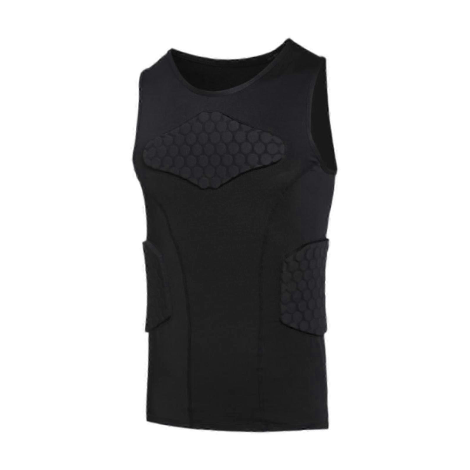 Mens Padded Vest Guard Protector Comfortable Compression Vest Chest Rib Protector Vest for Adults Baseball Basketball Sports